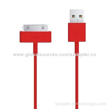 USB Cable for iPhone 4, 4S and iPad, with CE/RoHS Marks, 100% Open and Short Test